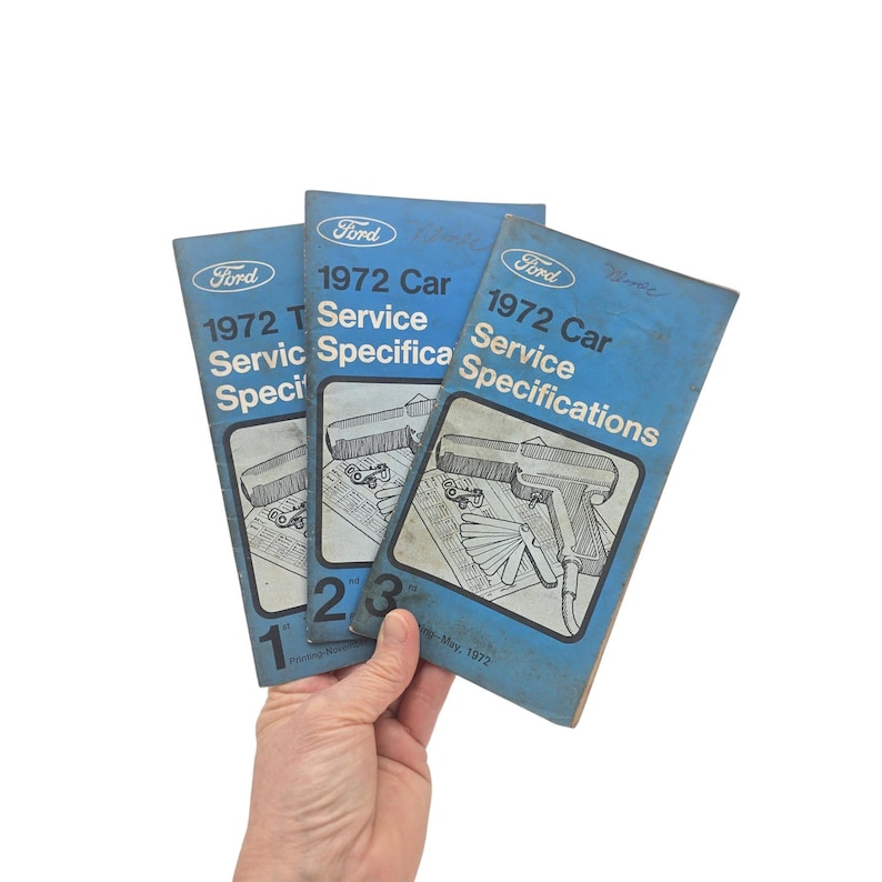 1972 Ford Car Service Specifications Booklets Set of 3, 1st 2nd & 3rd ...