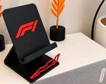 F1 Phone Stand | 3D Printed Racing Desk Accessory | Formula One Fan Decor