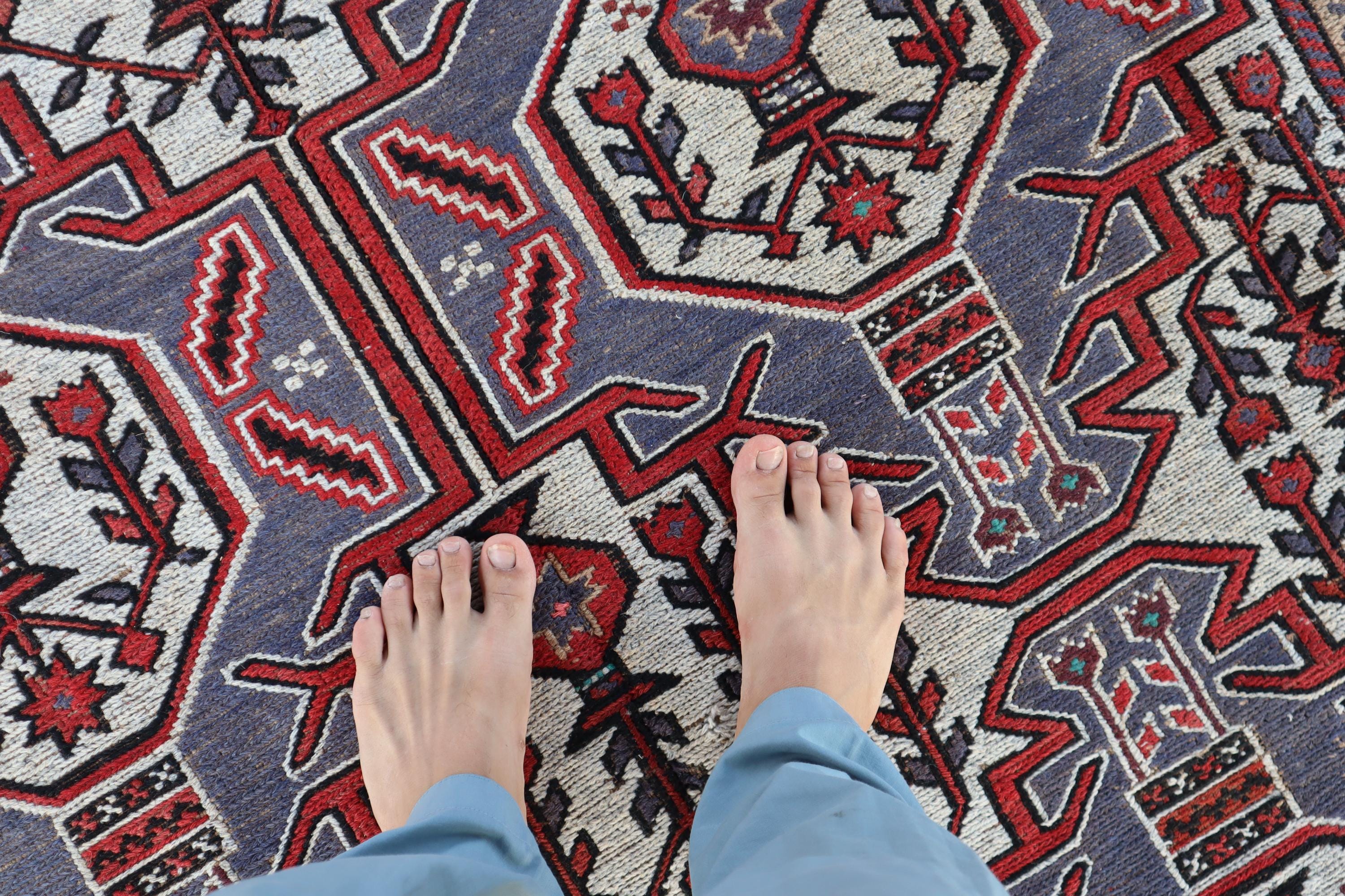 6'1x8'4 アフガニスタンヴィンテージキリムラグ - アンティーク色あせ