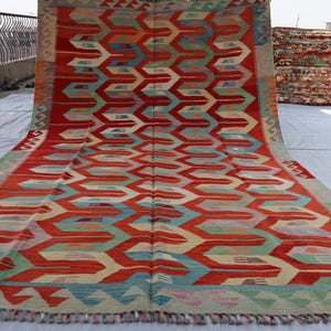 7x10 Ft Maimana Chubi Kilim Rug, New Flatweave Rug, Afghan Tribal Rug, Turkmen Oriental rug, Vintage rug, Rug for Bedroom, Livingroom Carpet