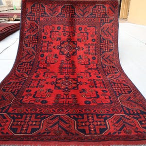 3&#39;2x5&#39;1 Ft Khal Mohammedi Brand New Rug, Afghan Brand Handmade Rug, High Pile Soft Wool Rug, Traditional Dining Table Rug, Livingroom Carpet