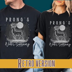 Retro Harry Pottery Patronus Winter Shirt Zauberer Fantasy Fan Geschenk Magisches Geschöpf Komfort Farben Kleidung Schwarz und Weiß Grafik