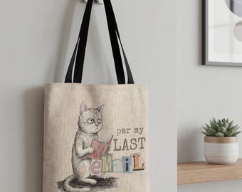 Sarcastic Coworker Cat Tote Gift, Passive Aggressive Office Tee, Funny Corporate T-Shirt, Grumpy Cat Tote Bag