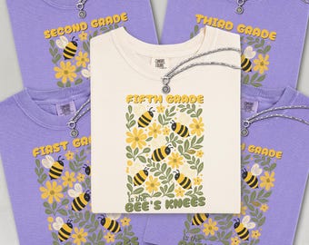 First Grade is the Bee's Knees Shirt, Retro Bee Teacher Tee, Comfort Colors Tee, Pollinator Tshirt, Honey Bee Teacher Gift