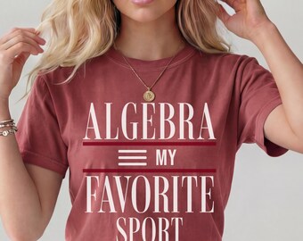 Personalized My Favorite Sport Shirt, Math Teacher Gift, Custom Funny Reading Shirt, Vintage Math Shirt, Math Teacher Tshirt, Algebra Tee