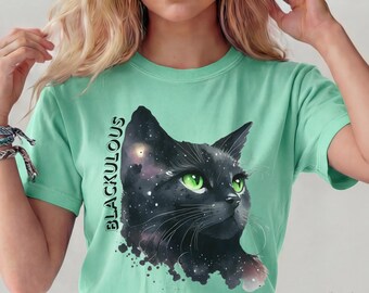 Black Cat Shirt, Blackulous Retro Cat Tee, Goth Cat Lover Gift, Watercolor Black Cat, Alt Fashion, Comfort Colors, Cat Mom Gift, Funny Cat S