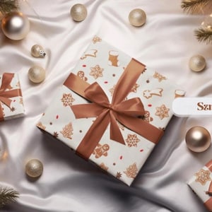 Gemütliches Weihnachtsgeschenkpapier - Lebkuchen & Wintermotiv
