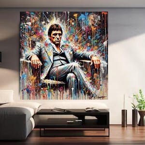 Poster da parete del film Scarface Al Pacino | Abstract Download 40x40 Decorazione Cinema deco Download digitale edizione limitata