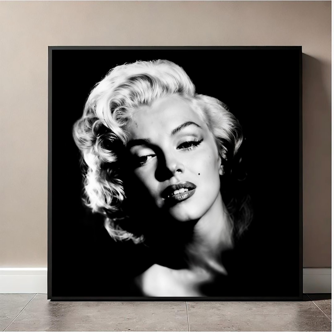 Marilyn Monroe Poster - Black and White Wall Art, Vintage Print ...