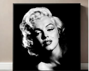 Marilyn Monroe Poster - Black and White Wall Art, Vintage Print ...