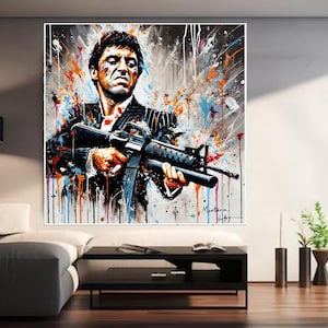 Pôster do filme - peça única de arte de parede de Scarface Al Pacino | Resumo Download 40x40 Decoração Cinema deco Download digital