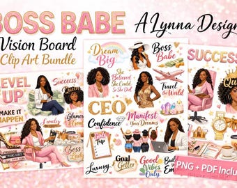 Boss Babe Vision-board Clipart Bundle