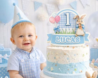 Peter Rabbit Cake Topper: Custom Cake Toppers, Bunny Cake Topper, 1st Birthday Cake Topper