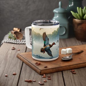 Duck Hunting Nature-Inspired Insulated Coffee Mug - 10oz, Perfect for Nature Lovers, Outdoor Adventures, Birdwatching, Gifts for Him/Her,
