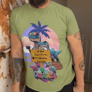 Dad a saurus Father&#39;s Day T-Shirt, Funny Dinosaur Dad Shirt, Cute T-Rex Gift for Him, Husband or Grandpa, papa