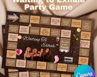 Waiting to Exhale Drinking Board Game, Waiting to Exhale Party Game Design, Ladies Night Women Empowerment Party, Truth or Dare Printable