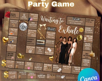 Waiting to Exhale Drinking Board Game, Waiting to Exhale Party Game Design, Ladies Night Women Empowerment Party, Truth or Dare Printable