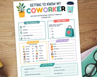 All About My Coworker Game, Team Building Icebreaker, Office Meeting Activity, Employee Engagement, Work Party Game, Instant Download