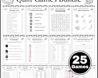 Quilt Games Bundle Printable, Quilting Trivia Game, Quilt Retreat Activities, Quilt Guild Party Games, Name That Quilt Block Game
