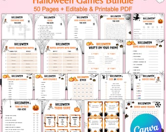 50 Halloween Games Bundle, Fun for Family & Friends, Halloween Party Games Printable, FunActivities, Party Game Collection, Digital Download