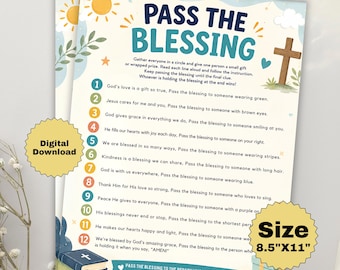 Pass the Blessing Game, Christian Women's Ministry Game, Left Right Pass the Gift, Church Icebreaker, Bible Study Activity, Printable PDF