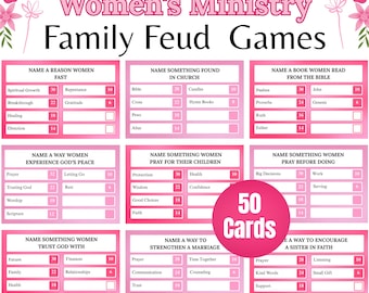 50 Women's Ministry Friendly Feud Game, Church Party Game Printable, Bible Study Group Activity, Christian Women Retreat Game, Digital