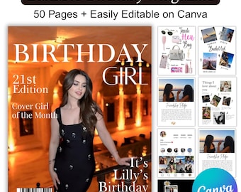 Birthday Magazine Template, Canva Editable Best Friend Birthday Magazine, Bestie Magazine Birthday Gift, Personalized Sister Keepsake Gift