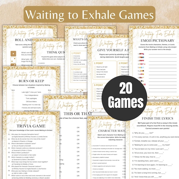 20 Waiting to Exhale Party Game Printable | Girls Night Game | Movie Night Activity | Waiting to Exhale Ladies Night Fun | Instant Download
