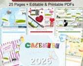 2026 Canva Calendar Template, Custom Photo Calendar 2026 Canva Designs, Drag and Drop Photo Frame Editable Calendar Design, Digital Download