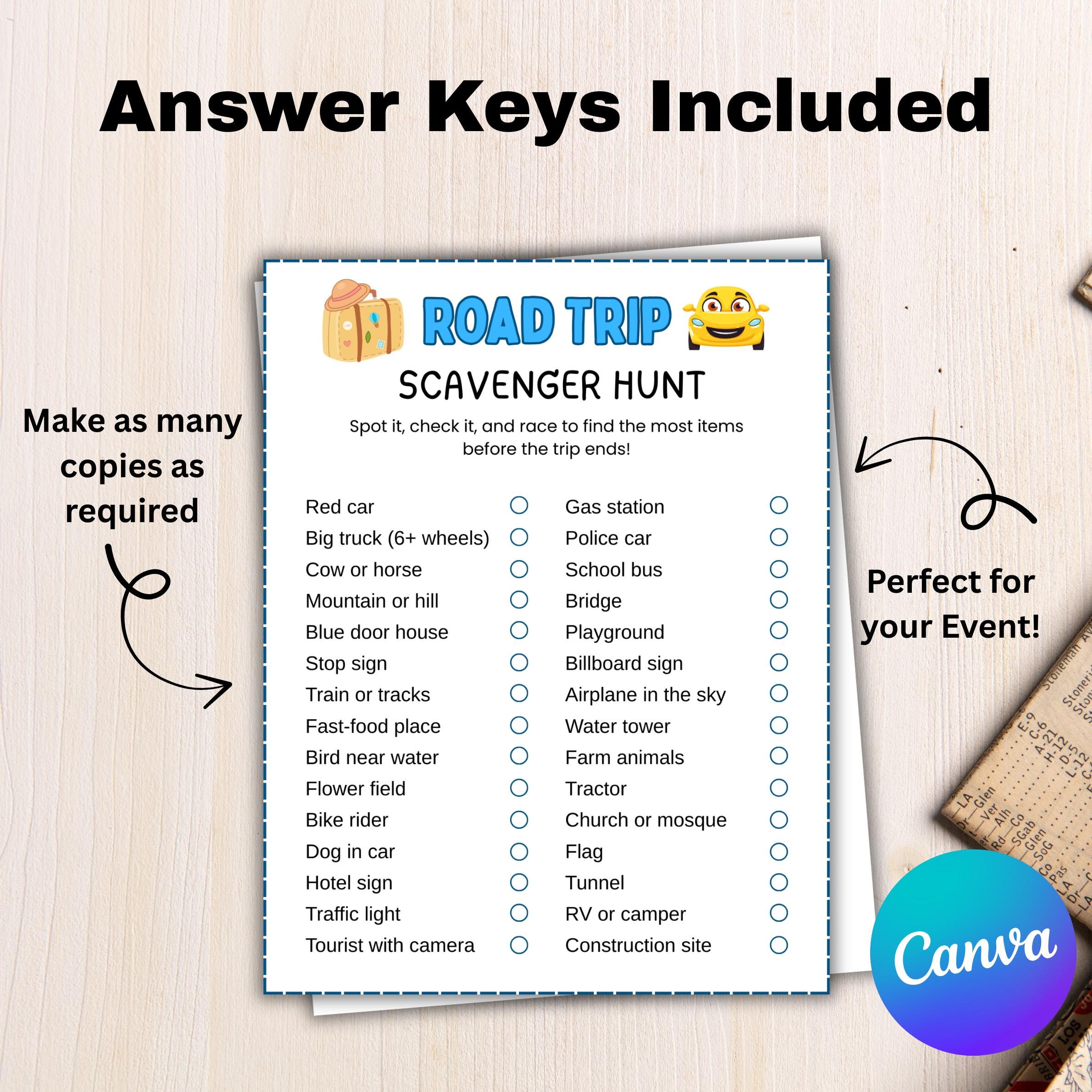 Kids Road Trip Games, Fun Car Ride Activities, Road Trip Pack, Family ...