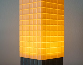 Modern Ambient Table Lamp – Sculptural Brick/Tile Design (Warm Light)
