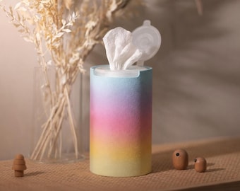 Rainbow Wipe Container Cover - Wet Wipe Canister - Kitchen & Bath Decor