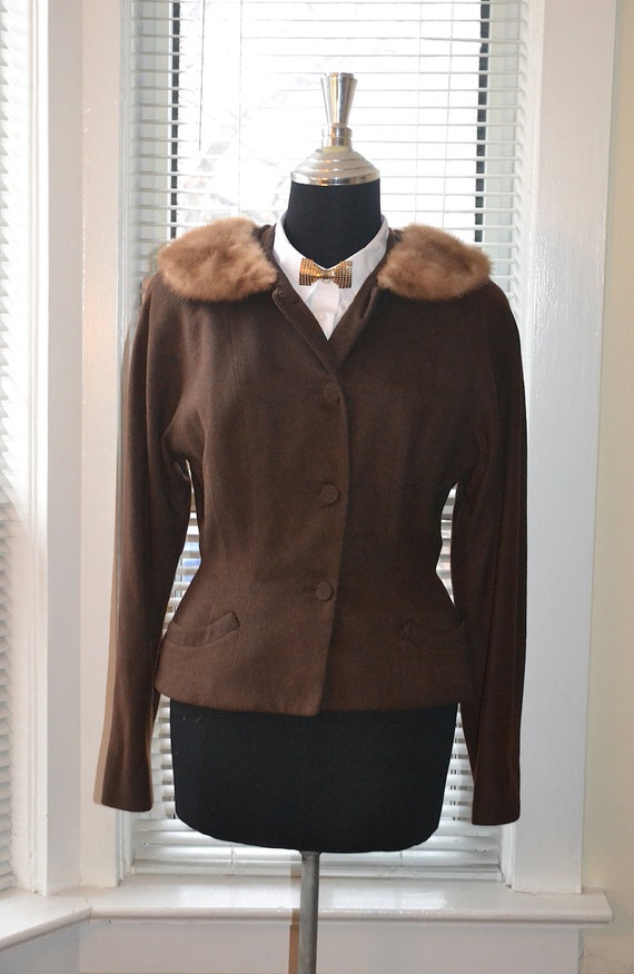 Vintage 50s Jacket - Mid Century Miss - Chocolate 