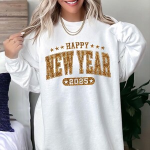 Happy New Year Comfort Colors® Sweatshirt, Happy New Year 2025 , Girls New Year Trip, 2025 Holiday Sweatshirt, New Year Party Sweatshirt