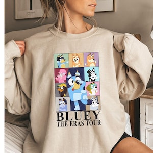 Blue Dog Eras Tour Sweatshirt, Blue Family Hoodie, Blue Dog Cartoon Crewneck, Blue Birthday Party Sweatshirt, Eras Tour Blue, Blue Sweater