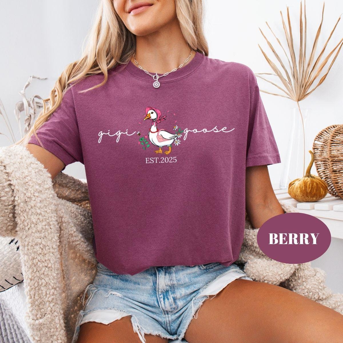 Personalized Silly Mama Goose Grandma Goose Comfort Colors® Shirt, Custom Mom Dad Silly Goose Tees, Matching Goose Parents Baby Announcement