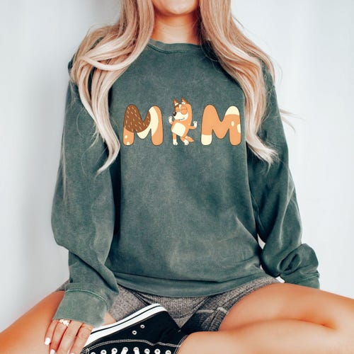 Dad , Mom Family Comfort Colors® Sweatshirt, Mama Dada Sweatshirt, Cartoon Birthday Party Sweater, Daddy Mommy Sweatshirt, Cartoon Movie Tee