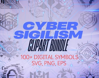 Cyber Sigilism SVG Bundle: 100+ Occult Cyberpunk Runes (Digital Download)