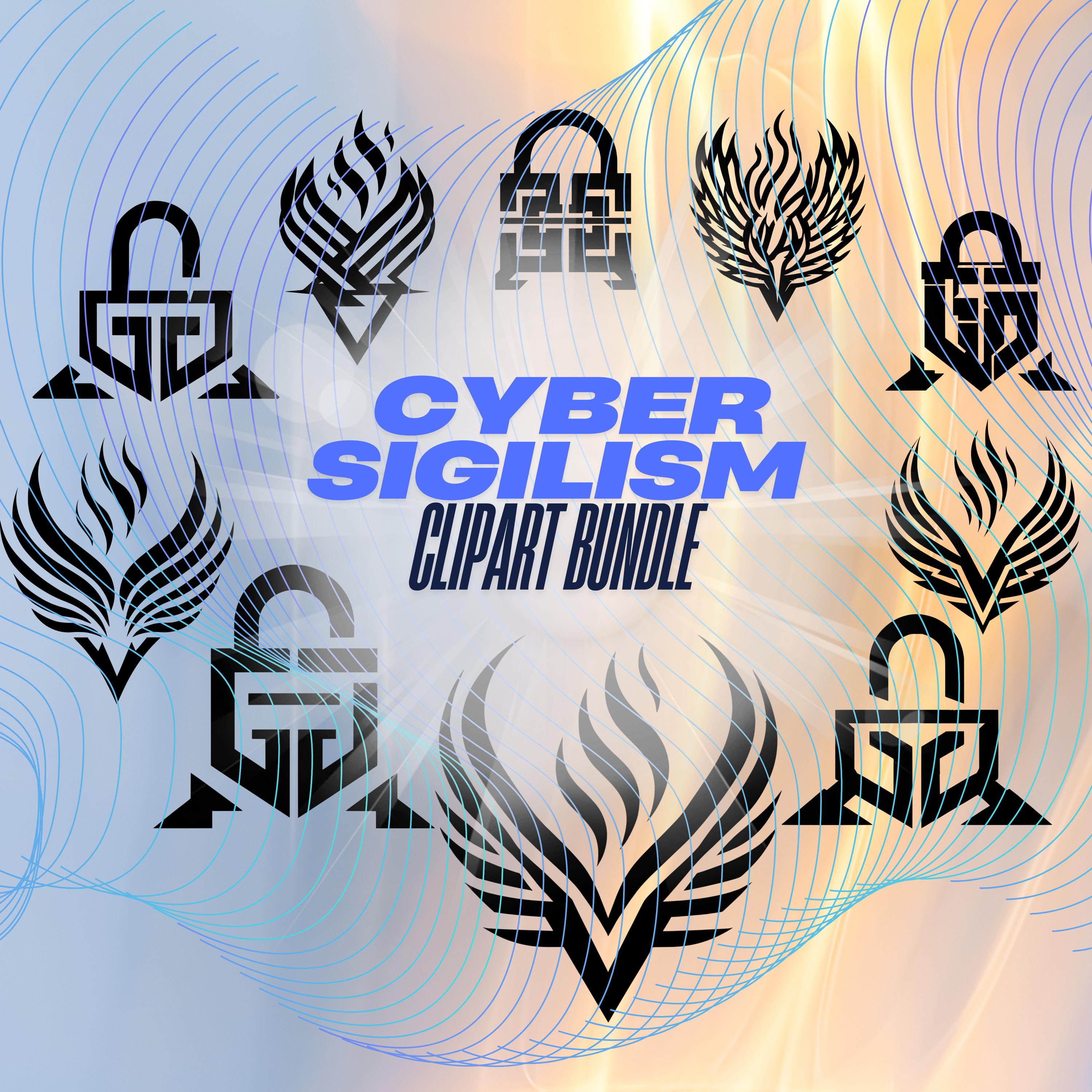 Cyber Rune Cyber Sigilism SVG Bundle: 100+ Occult Cyberpunk Runes (digital ...