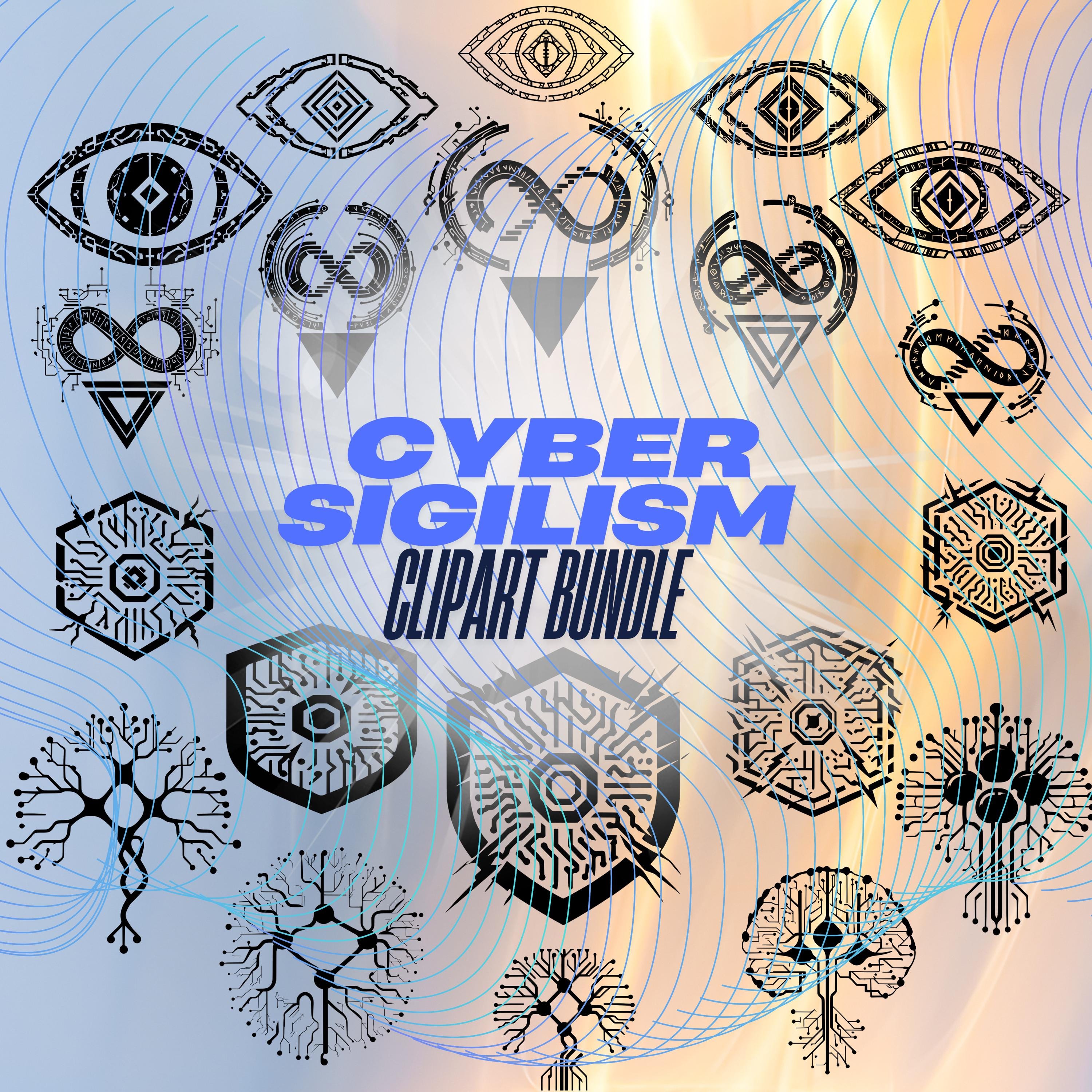 Cyber Sigilism SVG Bundle: 100+ Occult Cyberpunk Runes (digital ...