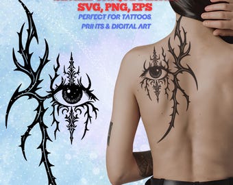 Cybersigilism Tattoo Design: Neotribal Eye Design (SVG, PNG, EPS)
