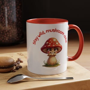 Cute Mushroom Mug, Mushroom Motifs, Funny Gift for Mushroom Lovers, Coffee Mug, Valentine&#39;s Day Gift, Nature Lover Cup, Gift for Best Friend