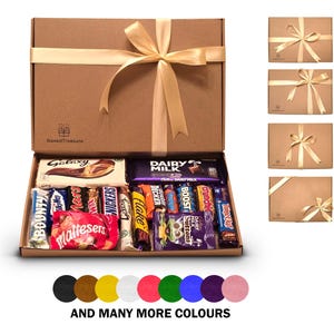 Cadbury & Galaxy Chocolate Gift Box, Custom Ribbon, Letterbox Hamper