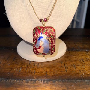 Rare Vintage Unicorn Cloisonne Necklace