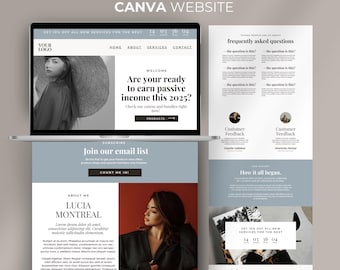 Sales Page Template Coaching Website Design Canva Lead Magnet Editable Landing Page Template Coaching Template Website Template one page