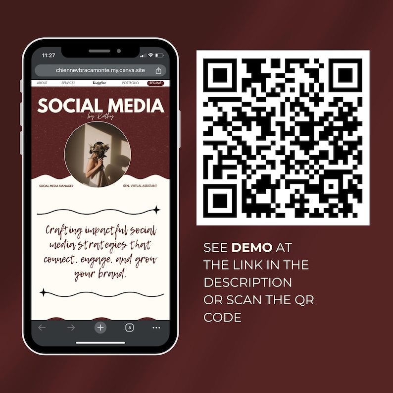 Portfolio Website Template Social Media Manager Website Canva Template Creative Website Template SMM Presentation Editable Portfolio Website image 8