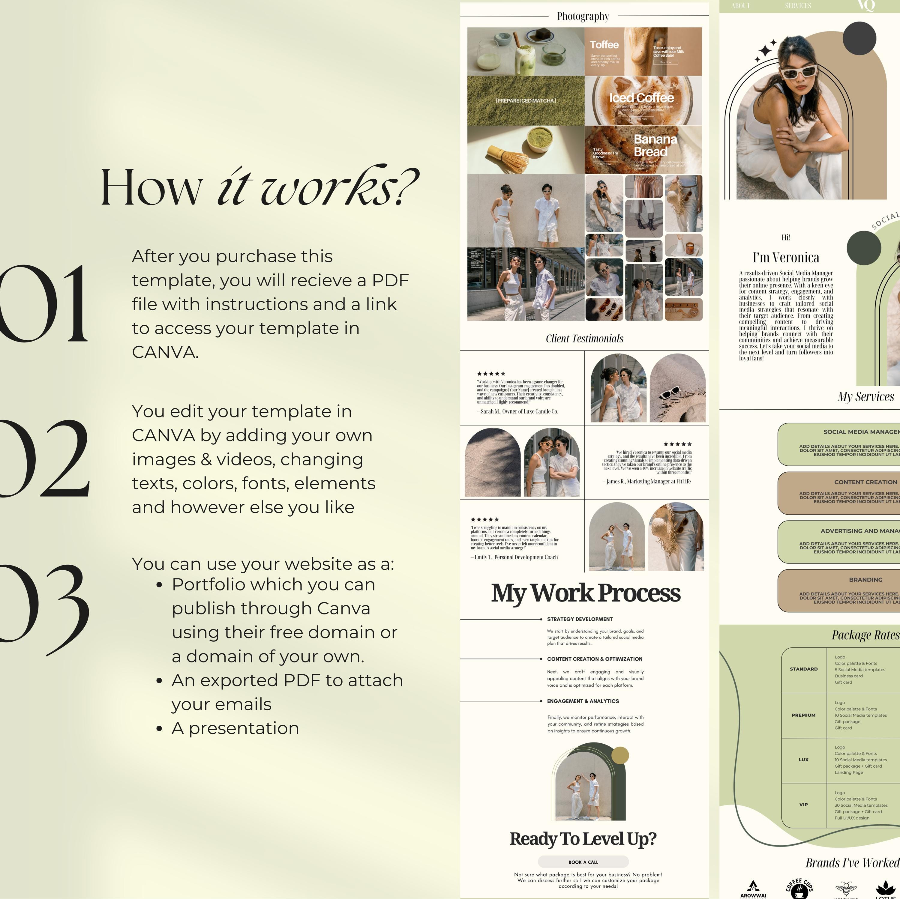 Portfolio Website Template Canva Template Website Canva Template ...