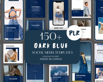 150+ Dark Blue Canva Instagram Template, Social Media Templates, Instagram Templates for Business, Instagram Templates Canva, Instagram Post