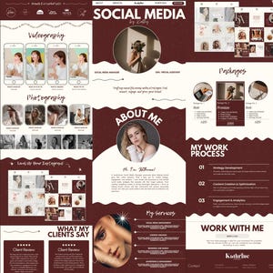 Portfolio Website Template Social Media Manager Website Canva Template Creative Website Template SMM Presentation Editable Portfolio Website image 9