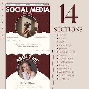 Portfolio Website Template Social Media Manager Website Canva Template Creative Website Template SMM Presentation Editable Portfolio Website image 2